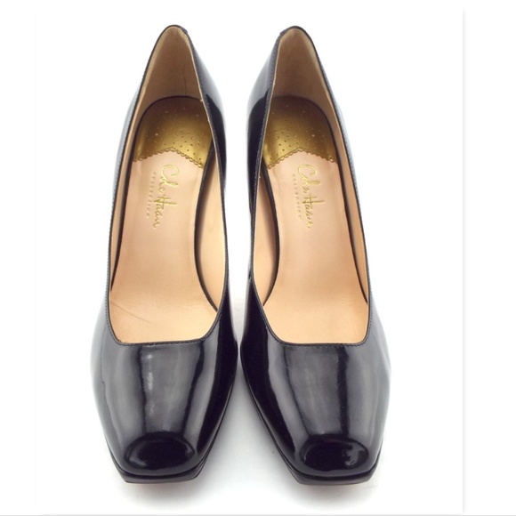 Cole Haan Nike Air Black Patent Leather Platform Heel Pumps 9 - Picture 3 of 8